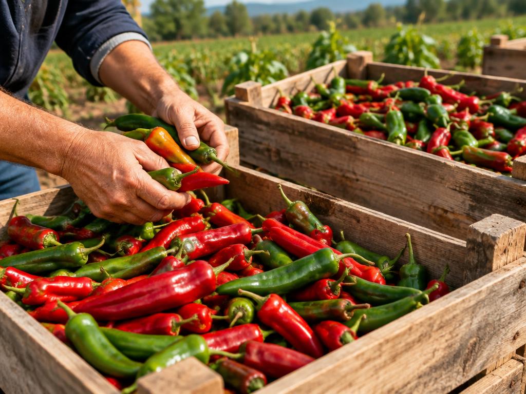 Fresh chili harvest